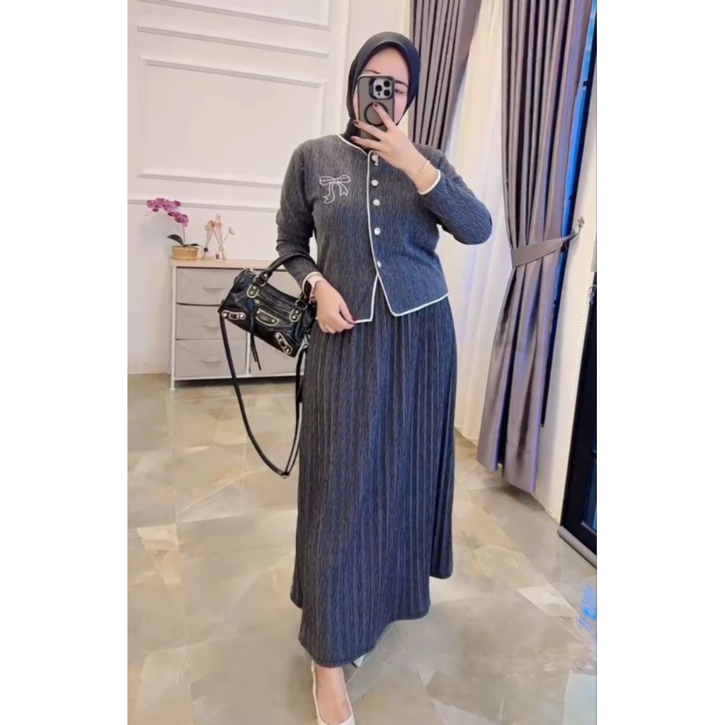 setrok plisket kaos knit rajut import bordir pita busui