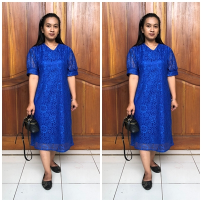 Baju Dress Brokat Span Kondangan/Pesta