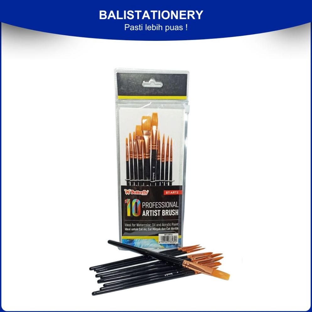 

KODE S58K Kuas Cat Air Minyak Lukis Acrylic Akrilik Butterfly Brush Set BTART2
