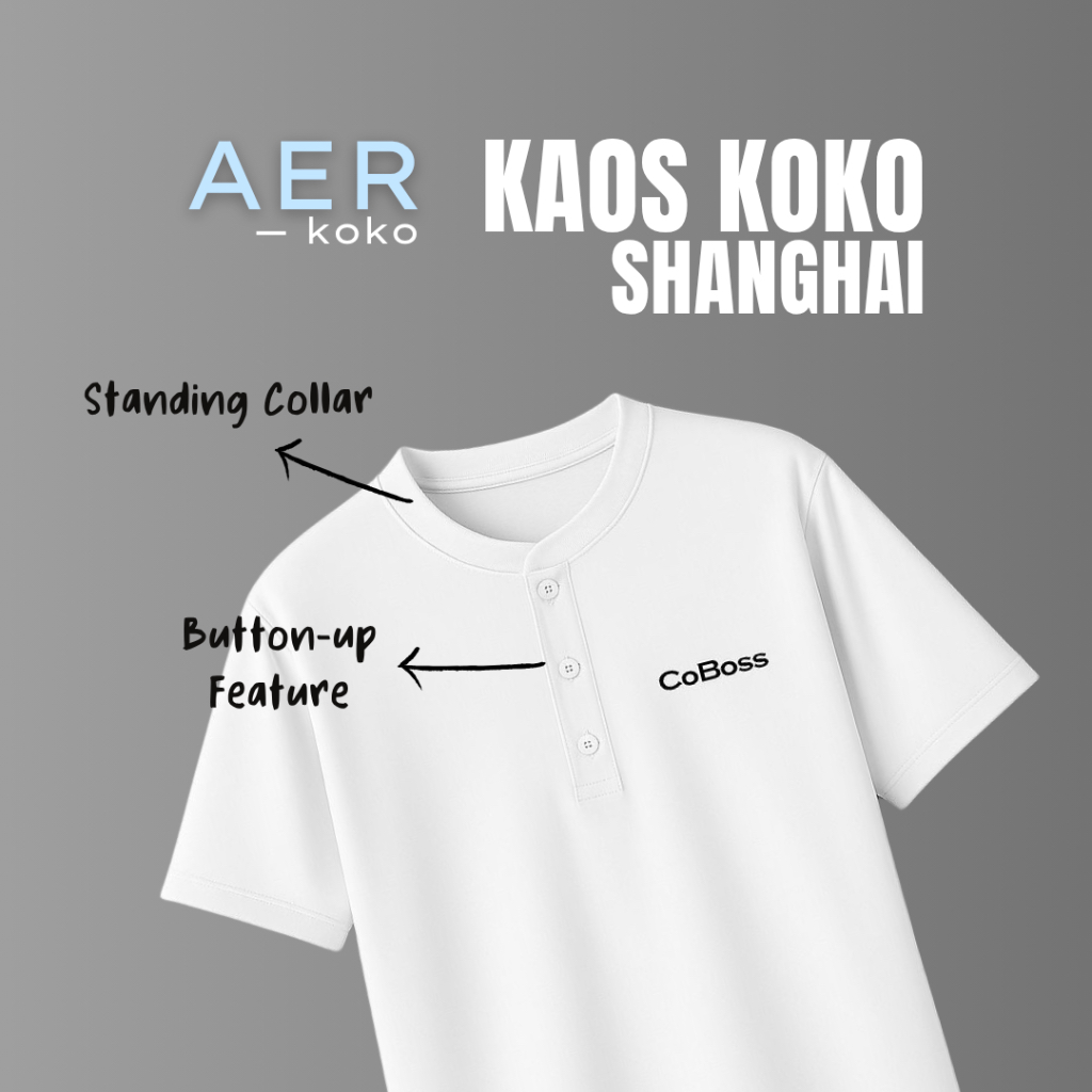 CoBoss AER KOKO Kaos Koko Shanghai Premium Cotton Pria