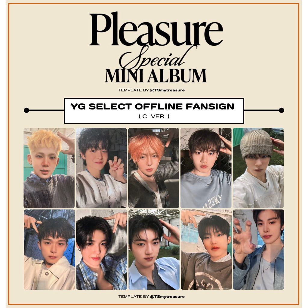 (OFFICIAL) TREASURE PLEASURE POB YGS OFFLINE FANSIGN PHOTOCARD