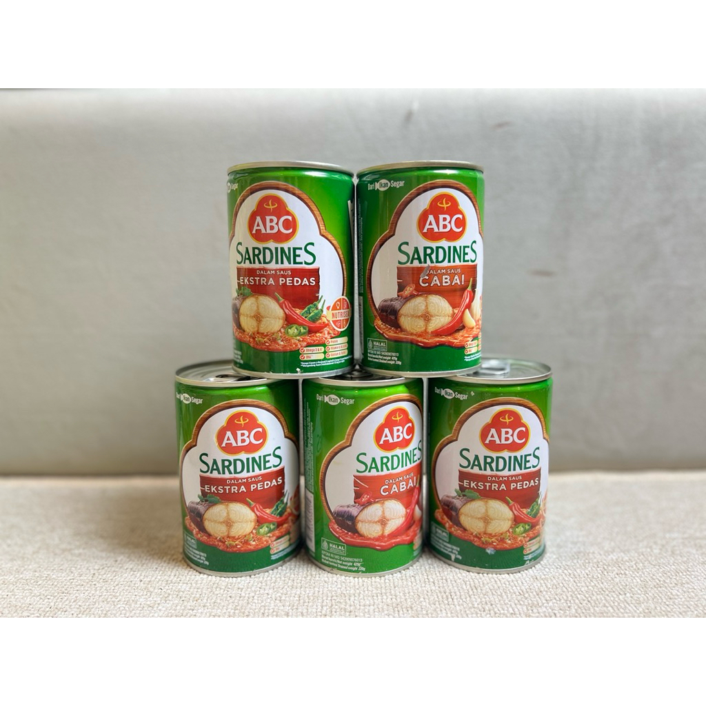 

READY STOCK ABC SARDEN SAUS CABAI, EKSTRA PEDAS 425GR IKAN SARDEN KALENG/MAKANAN KALENG HARGA PROMO