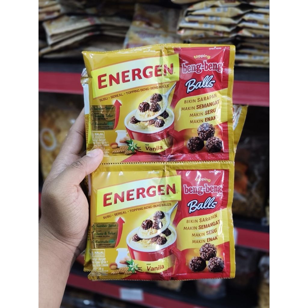 

Minuman Sehat Pagi Hari / Energen Varian Rasa Vanilla dan Toping Beng Neng Ball
