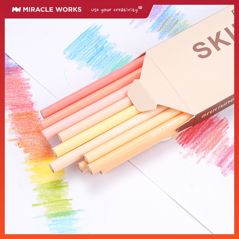 

MW Brutfuner Pensil 8 Warna Nuansa Kulit 16pcs - Set Oil Pastel untuk Lukisan Wajah