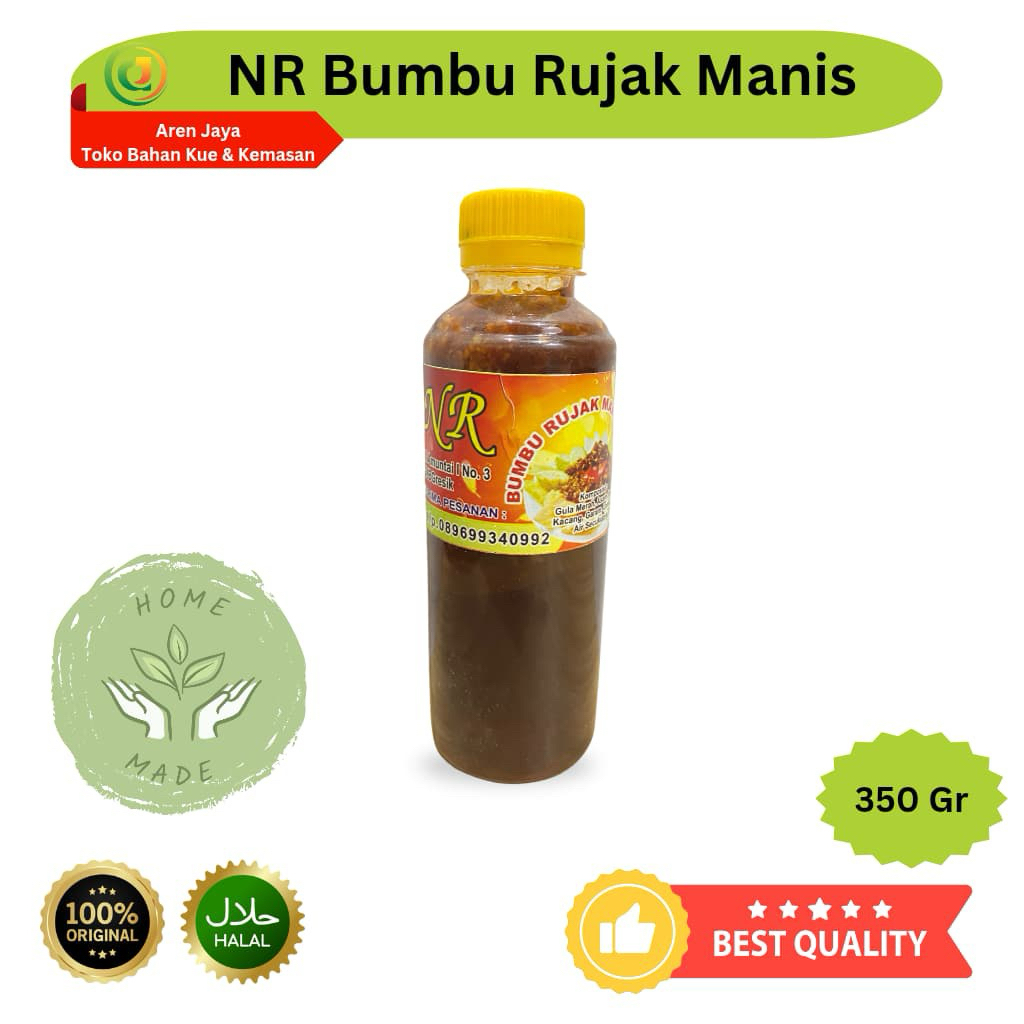 

NR Bumbu Rujak Manis Botolan Homemade Khas Jawa Timur Bumbu Kacang Rujak Manis 350 Gram Original
