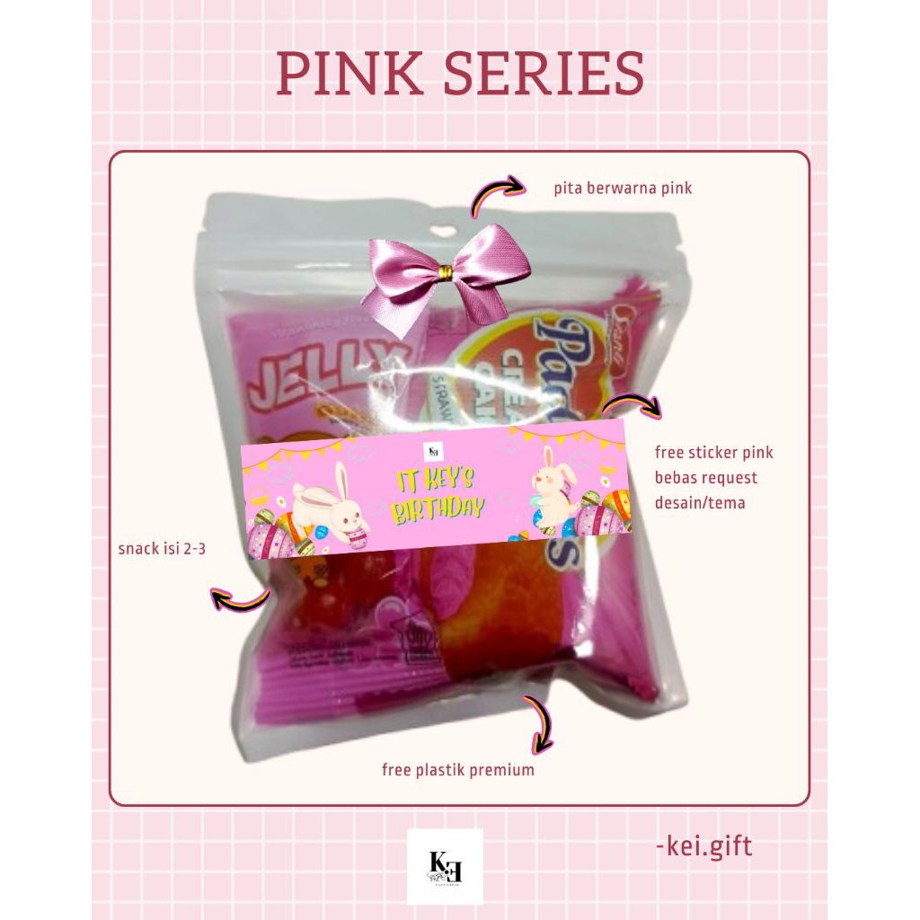 

Hampers Mini Snack Pinky Edition - Snack Lucu, Sticker Gemes, Siap Antar!