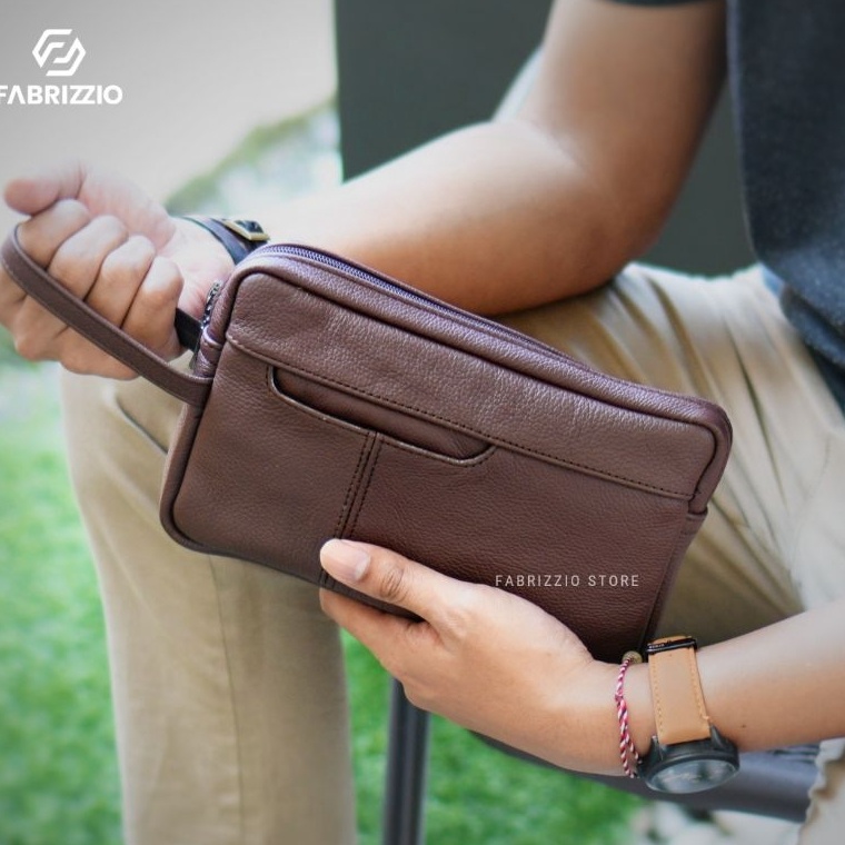 KODE F17S clutch tas handbag kecil HP pria wanita kulit asli fabrizzio store Coldiac