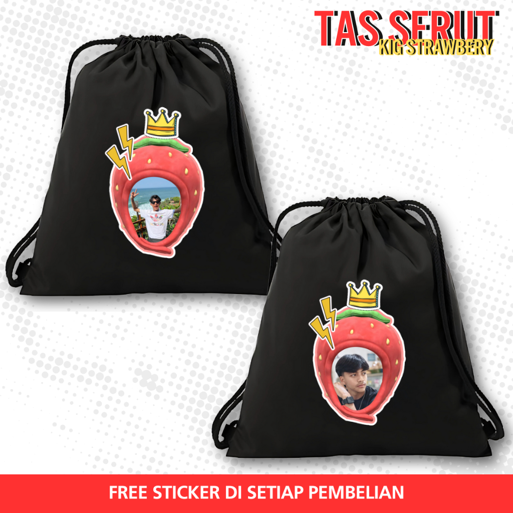 Tas Serut KING STRAWBERY Garuda Wisnu Satria Muda Gwsm Mas boy Enthul Najib Tian Faisal Free stiker