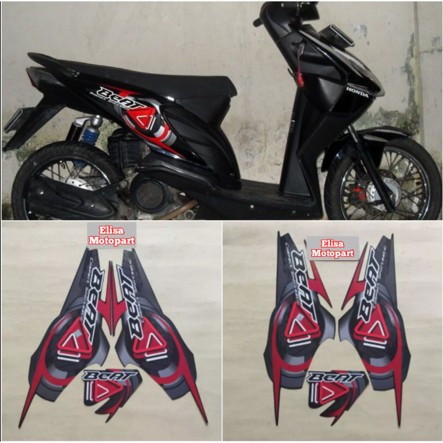 striping original Honda beat karbu hitam tahun 2009 2010