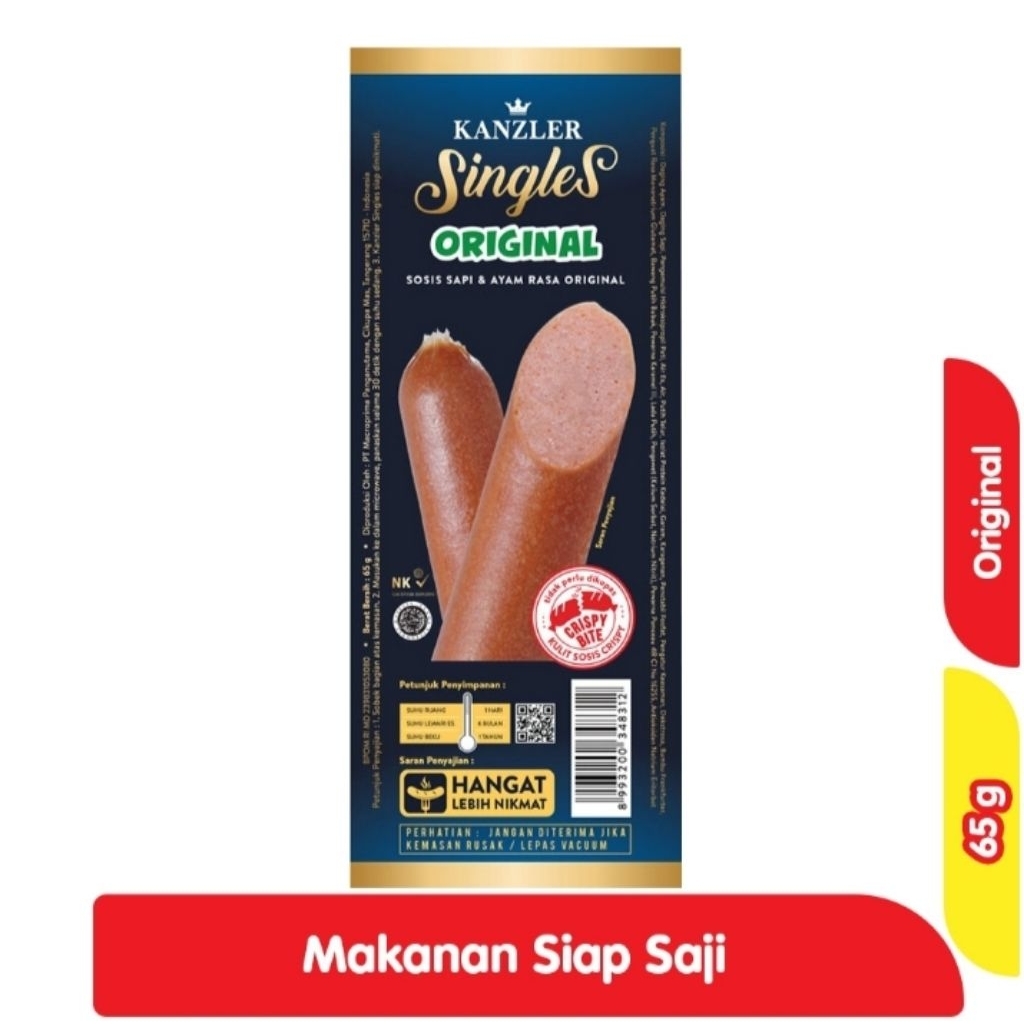 

Sosis Kanzler Original Singles 65g Sosis Siap Makan