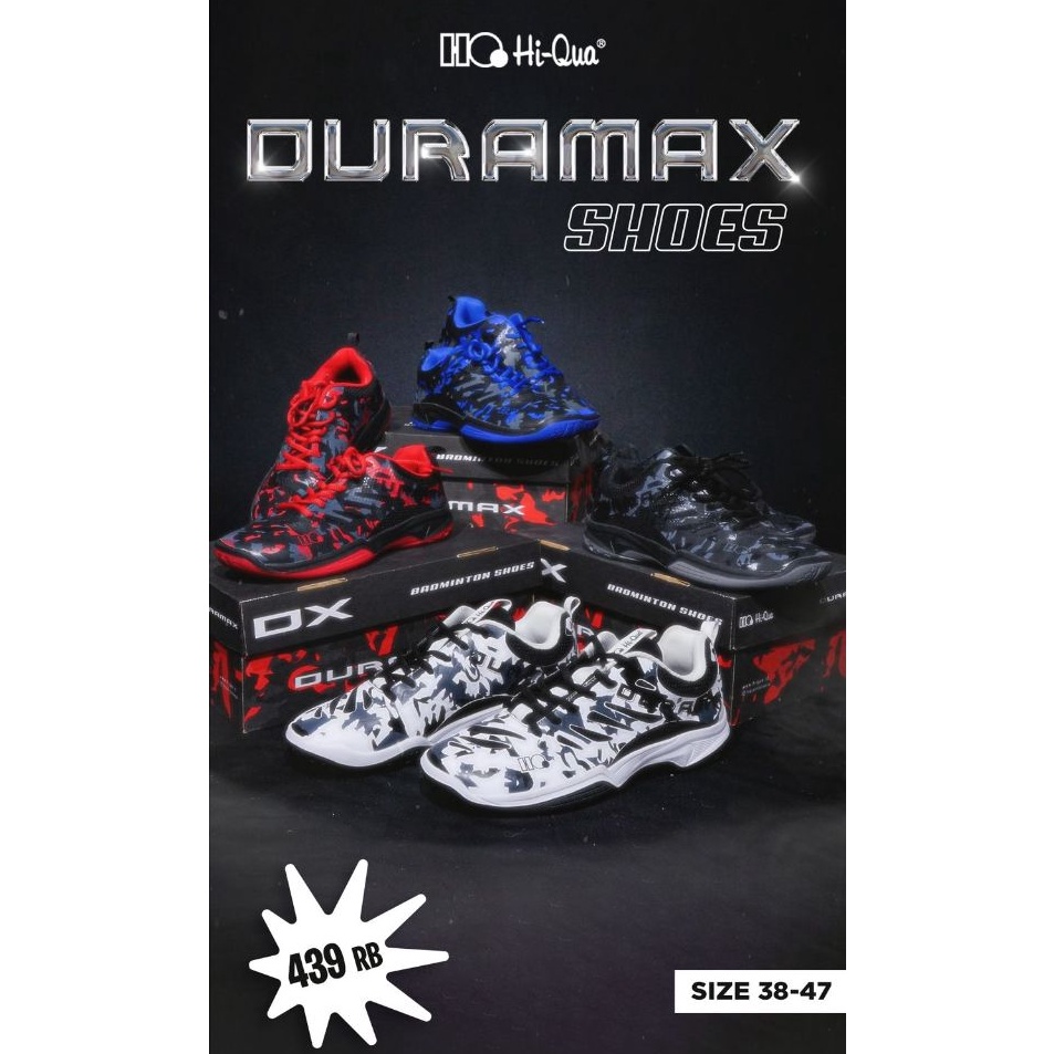 COD  Sepatu Badminton bulutangkis HIQUA HIQUA NEW DURAMAX V2 NON MARKING
