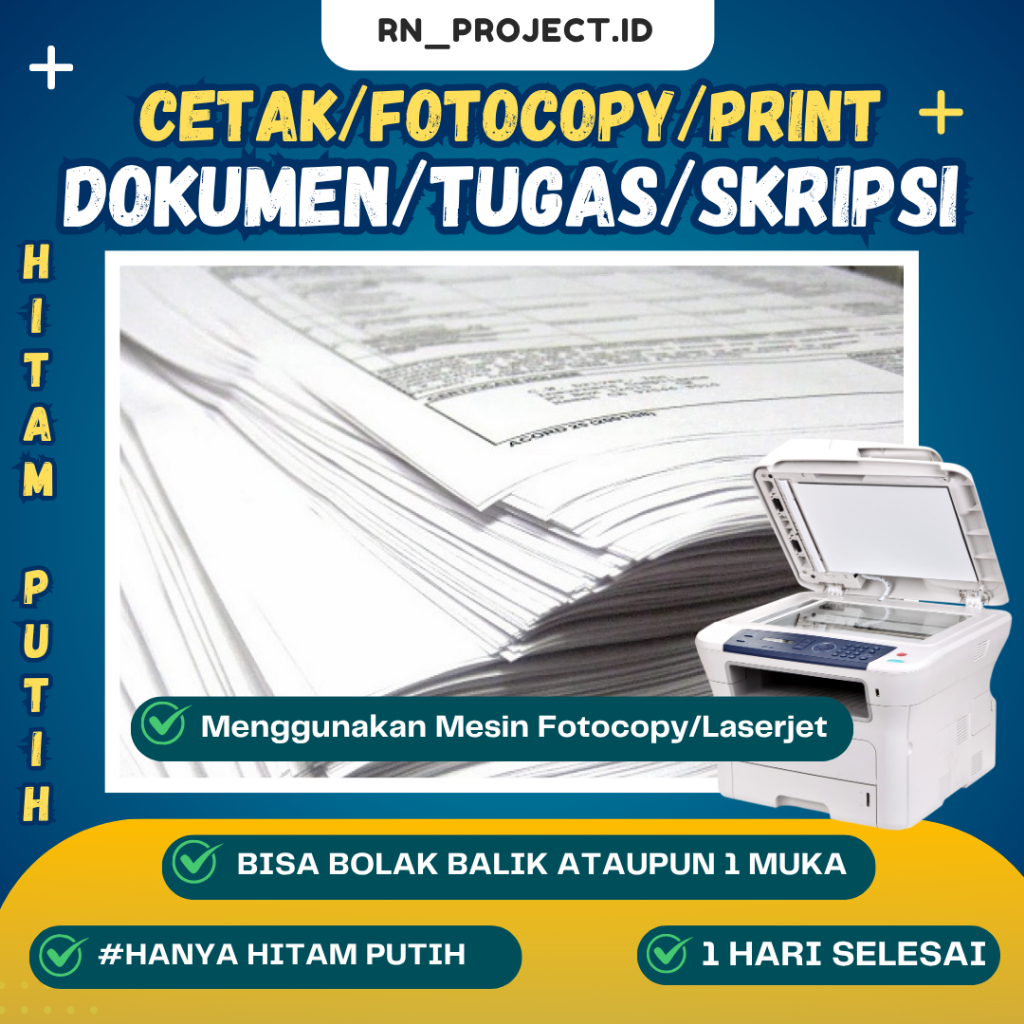 

Print B/W Hitam Putih A4/F4 Dokumen, Buku, Makalah, Skripsi dll