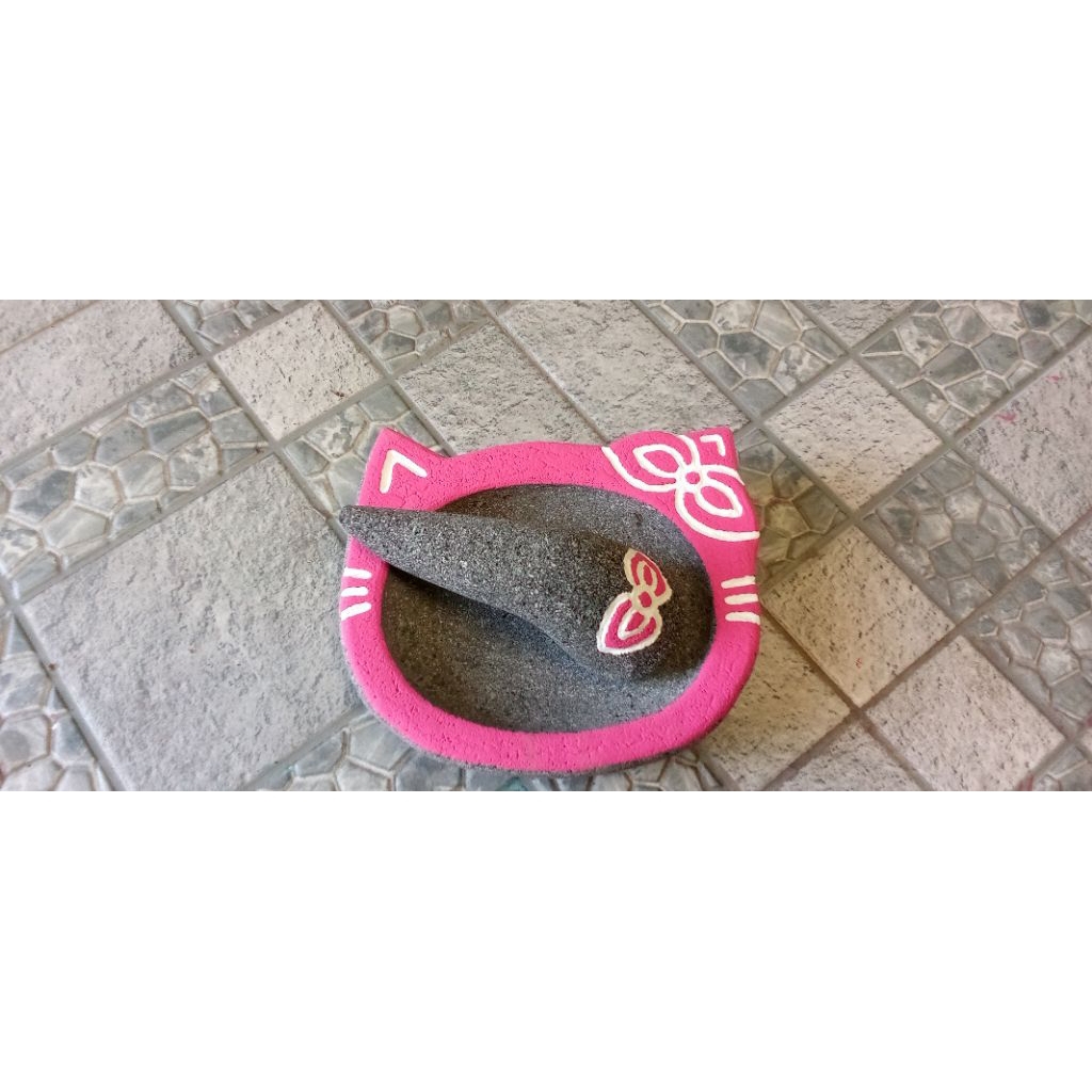 Cobek karakter batu merapi asli