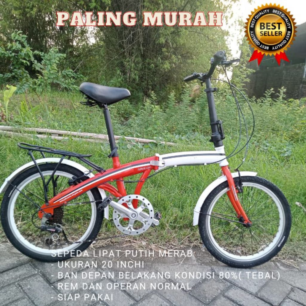 sepeda lipat anak cowok laki laki 20 inchi second murah berkualitas siap pakai