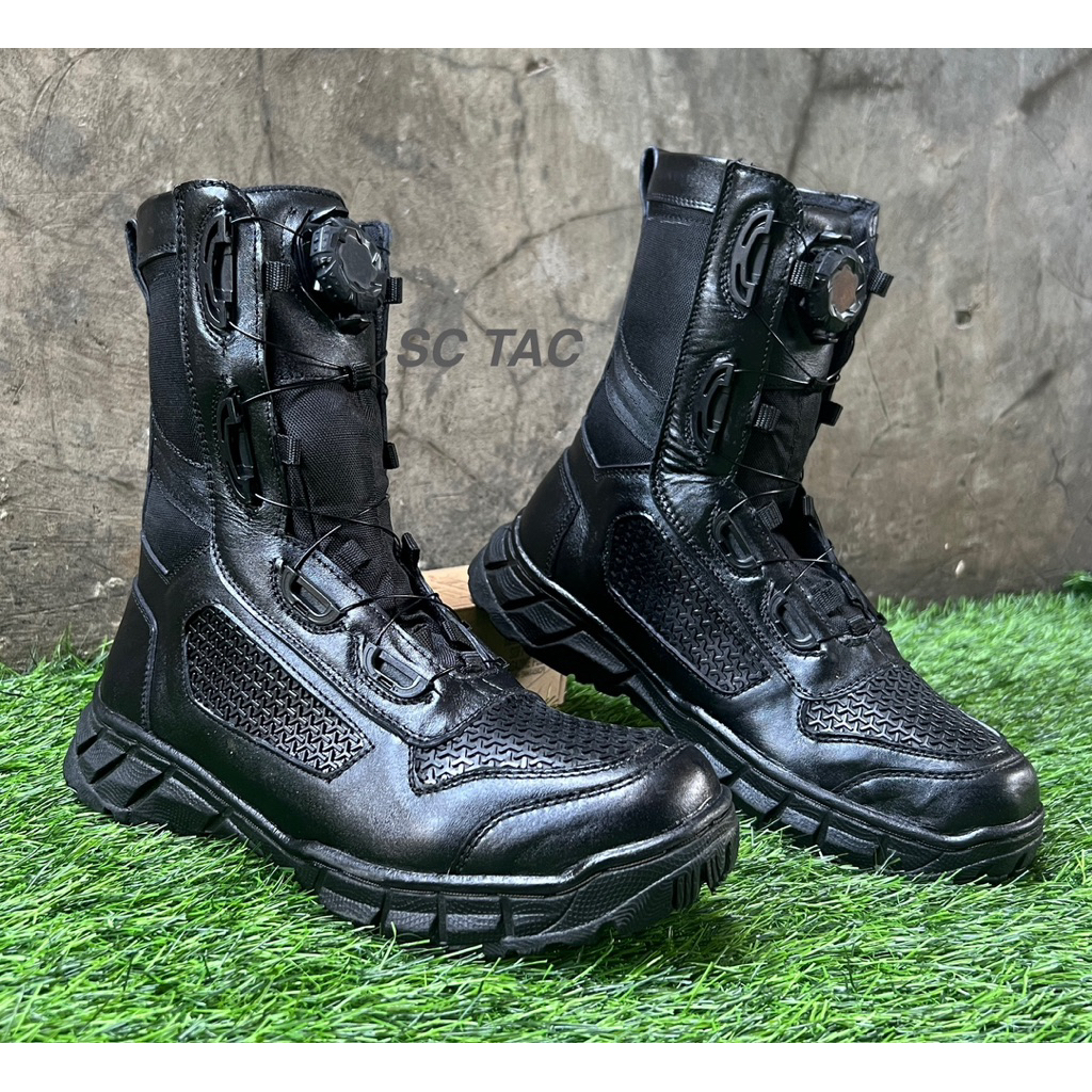 Sepatu PDL BOA HITAM SARANG TAWON/Sepatu PDL HITAM PUTAR/Sepatu HITAM TACTICAL PUTER