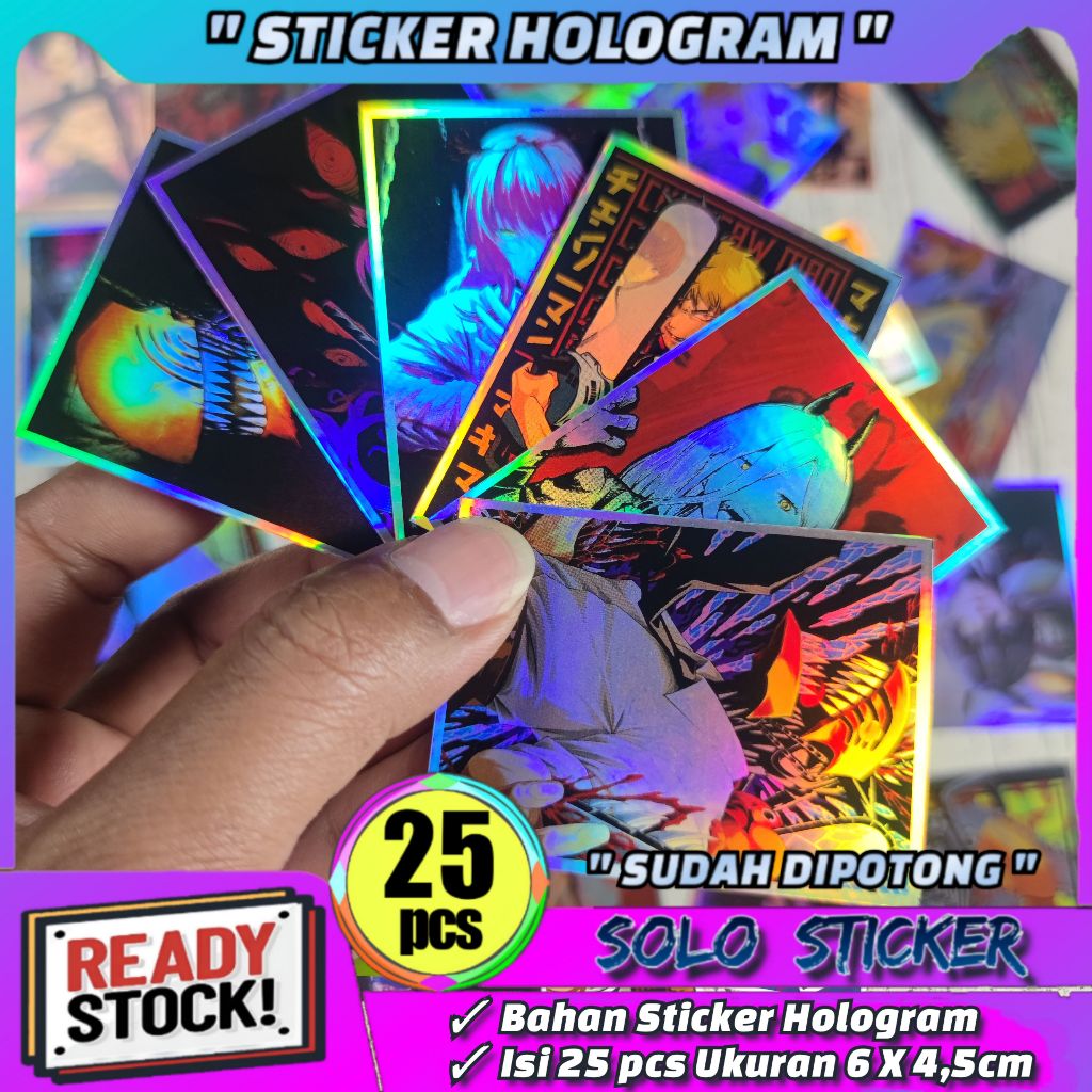 

Sticker Anime Chain Saw Man Hologram 25 pcs Sudah Dipotong