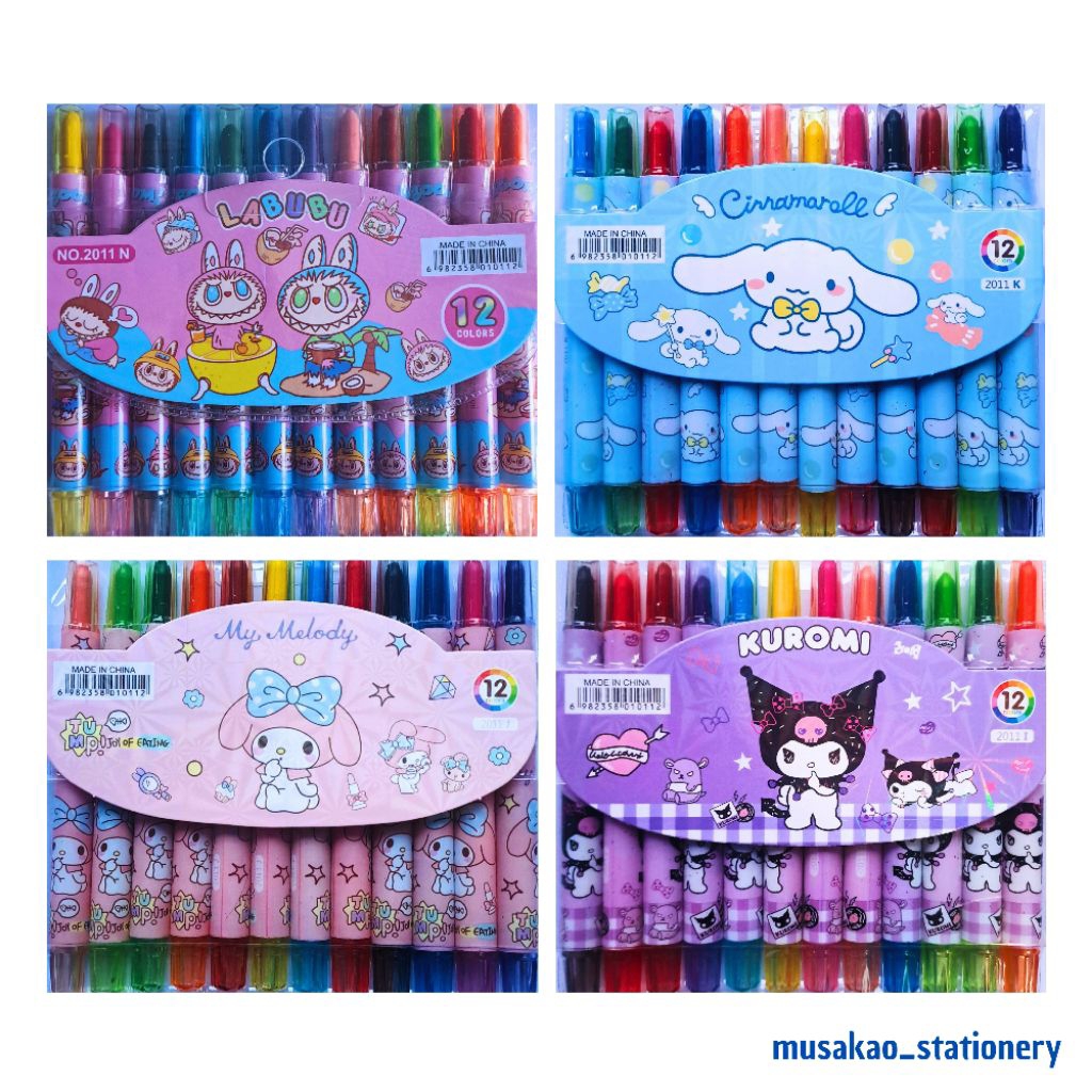 

Crayon Stick Putar 12 Warna Oil Pastel / Crayon Rolling 1 Pack Isi 12 Warna