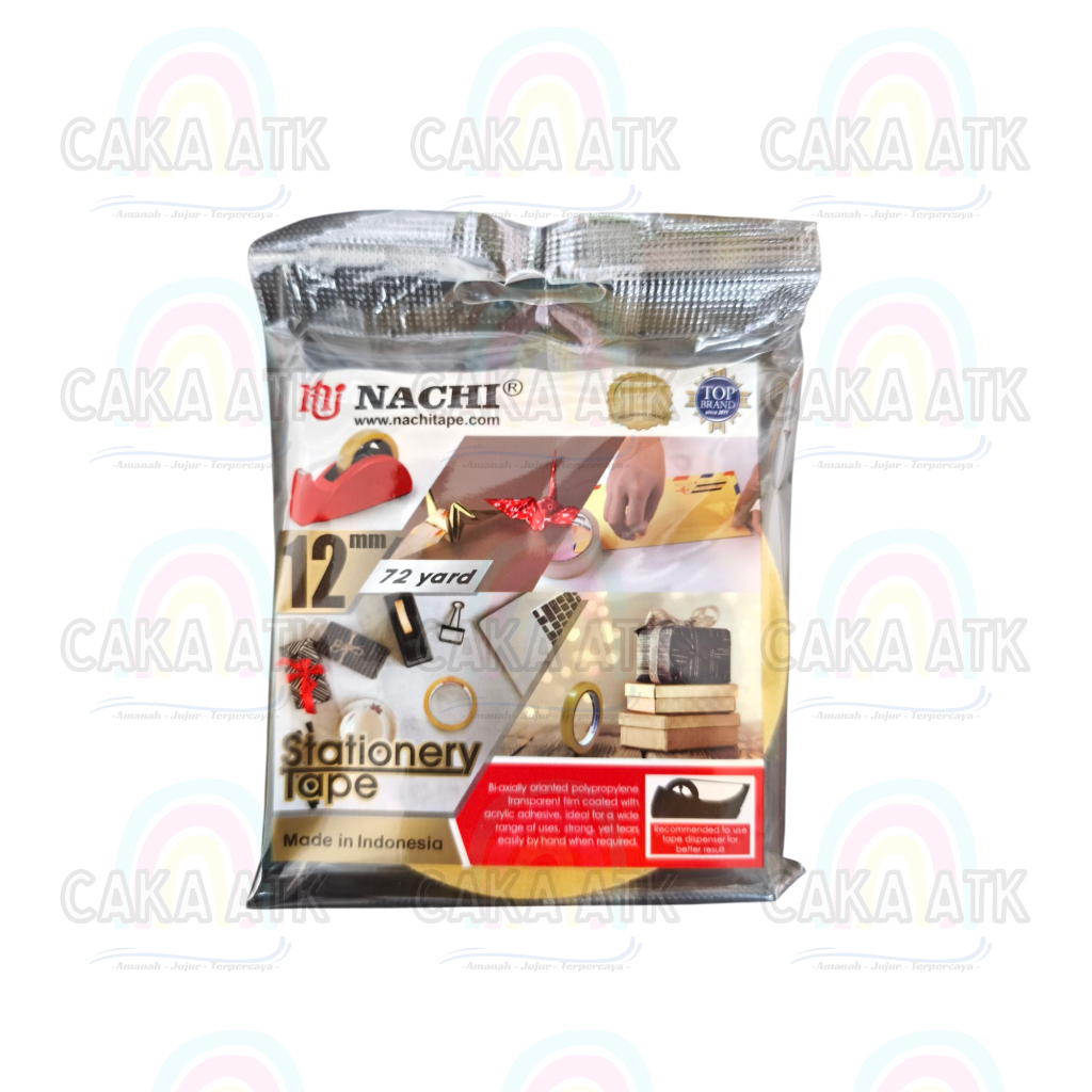 

[ Ecer ] Isolasi Bening 12mm Nachi Tape / Isolasi Bening Lubang Besar / Isolasi Kuat Berkualitas