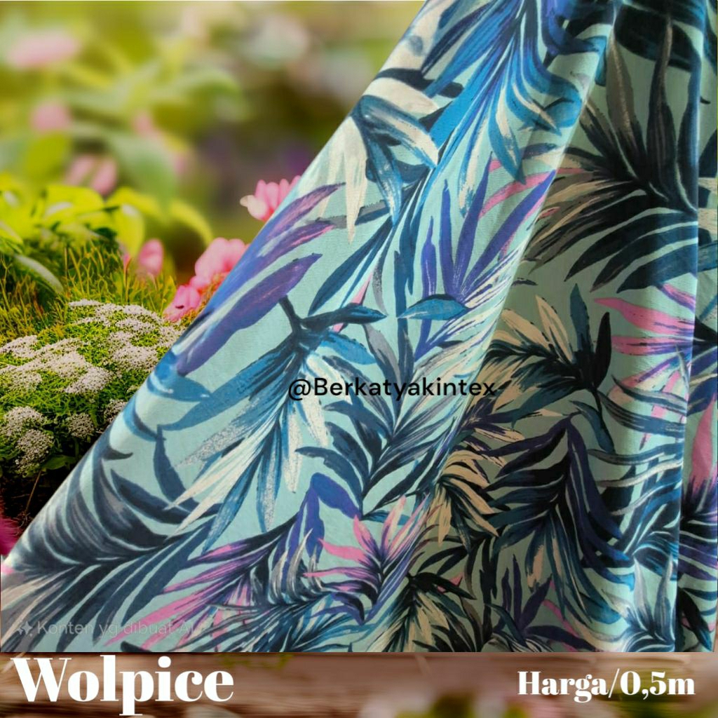 KAIN WOLFIS PREMIUM MOTIF DAUN - KAIN WOLPIS MOTIF DAUN - KAIN MOTIF DAUN HARGA/0,5M