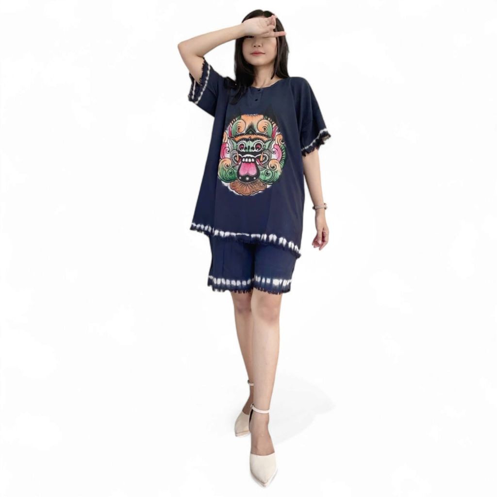 Setelan baju barong lukis bahan rayon premium
