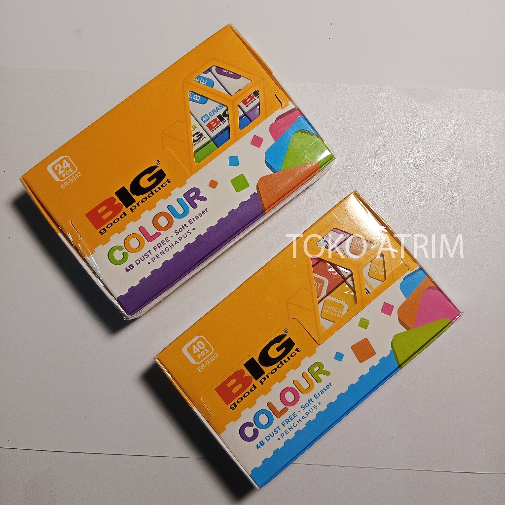 

Penghapus Pensil Stip Pensil Warna MIX BIG ASLI - 1 PAK ISI 40