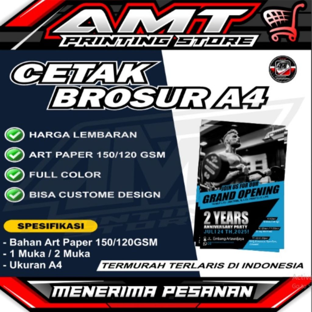 

CETAK BROSUR A4 /ART PAPER BERKUALITAS, WARNA TAJAM - TINGGAL KIRIM - LANGSUNG JADI - BISA CUSTOM DESAIN