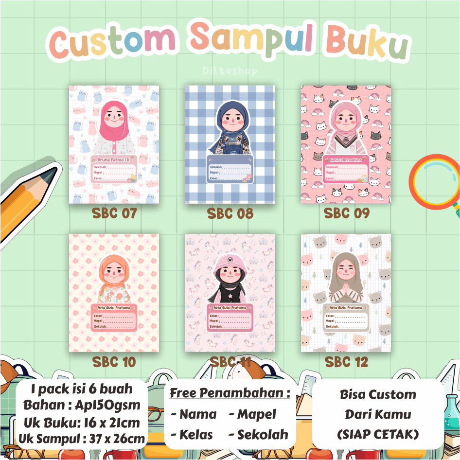 

Sampul Buku Custom Nama / Sampul Buku Custom Design / Sampul Buku