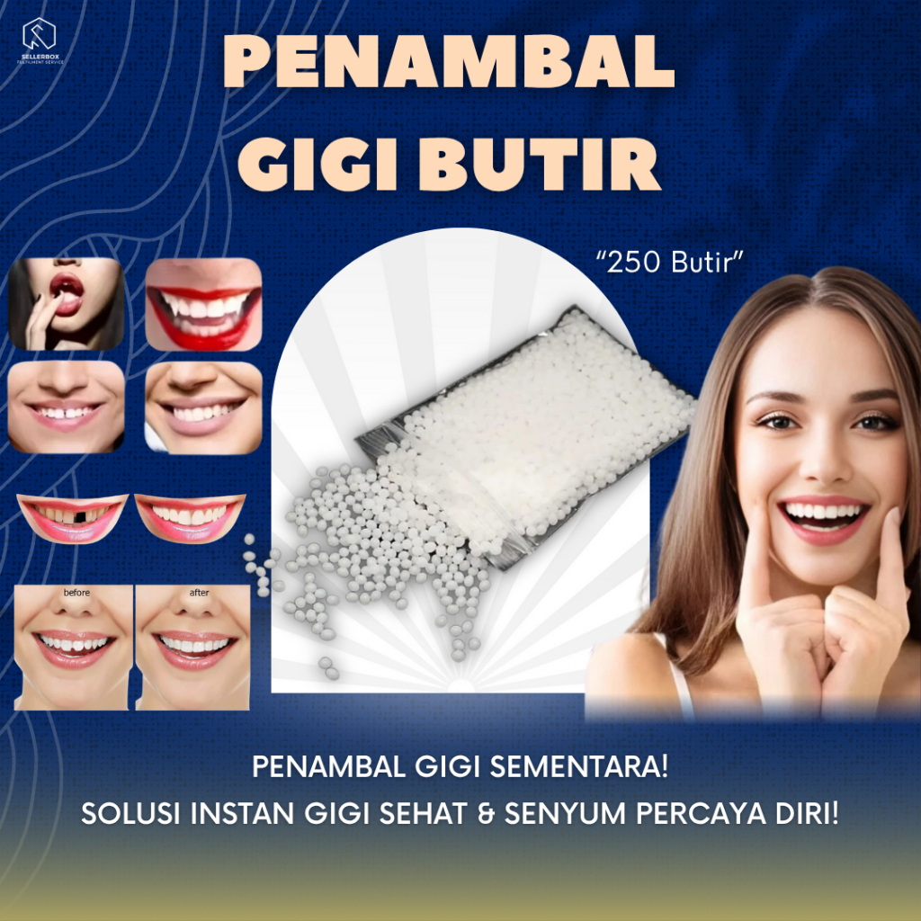 Temptooth Penambal Gigi Butiran Perawatan Perapih Perapi Perata Gigi Palsu Berlubang Gingsul Patah R