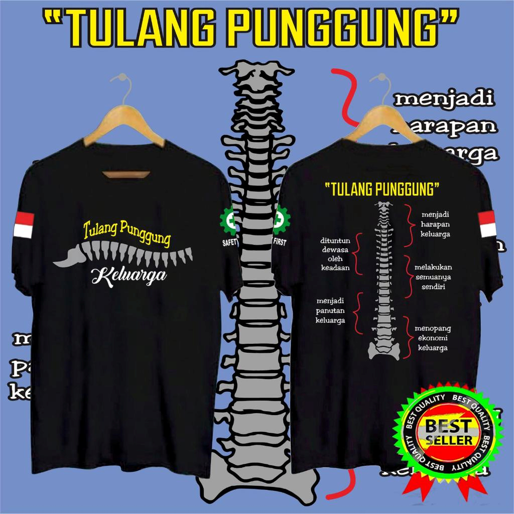 KAOS PRIA TULANG PUNGGUNG KELUARGA / KAOS TULANG PUNGGUNG