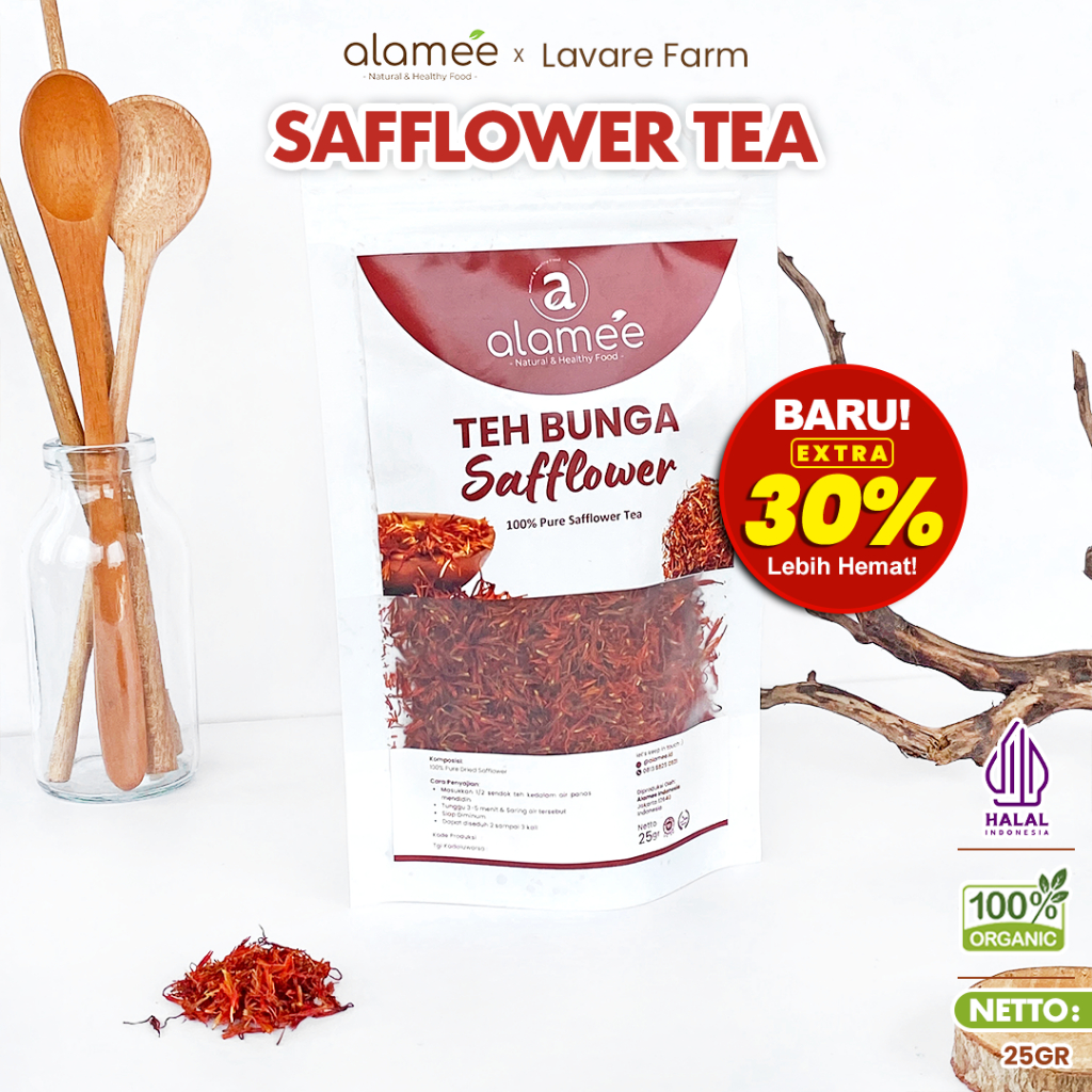 

ALAMEE Teh Safflower Dried Flower Tea Bunga Herbal Alami Organik Kering 25gr BUMA