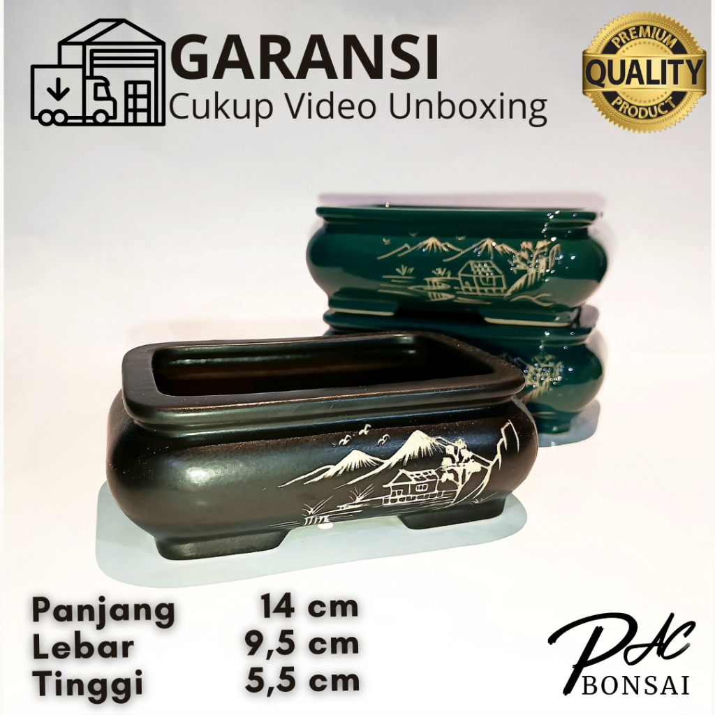 Pot Keramik Bonsai | Sukulen | Kaktus | Bunga Bonsai Ukuran Small Adenium