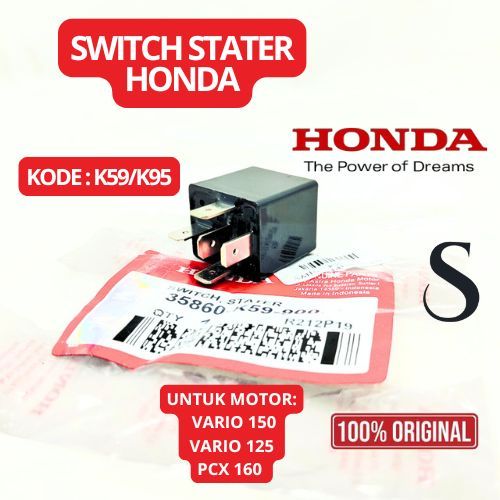TOMBOL STATER /SWITCH STARTER K59/K95 ORIGINAL HONDA VARIO 150 VARIO 125 PCX 160 35160 K59 900 ORI
