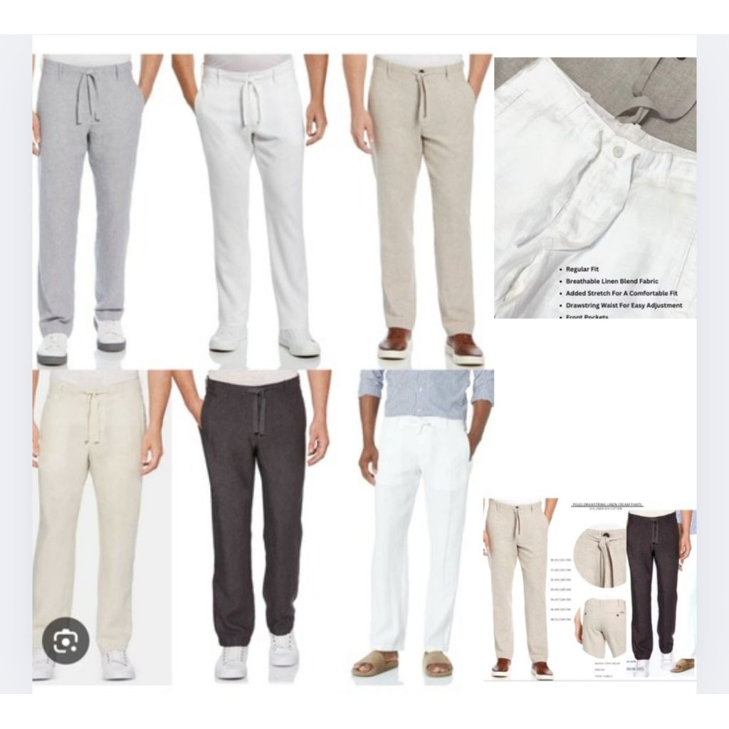 Celana Panjang Pria Bahan Linen ( PEL 01 Drawstring Linen Pants