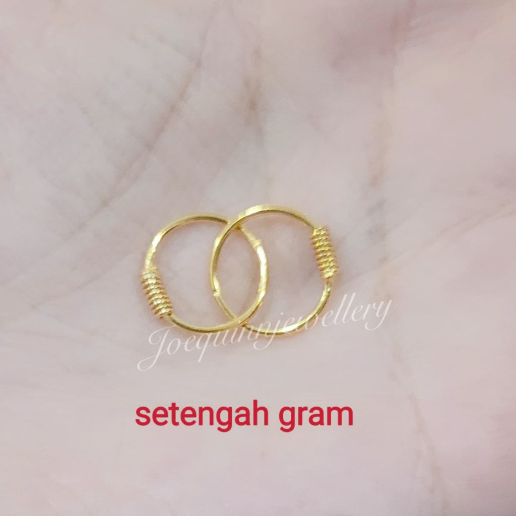 Anting bulet lilit setengah gram