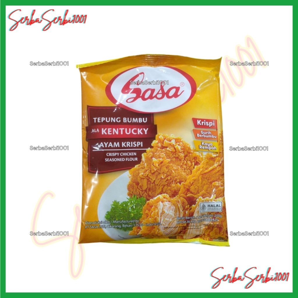 

TEPUNG BUMBU SASA 210 GR KENTUCKY / SERBAGUNA / PISANG GORENG / BAKWAN