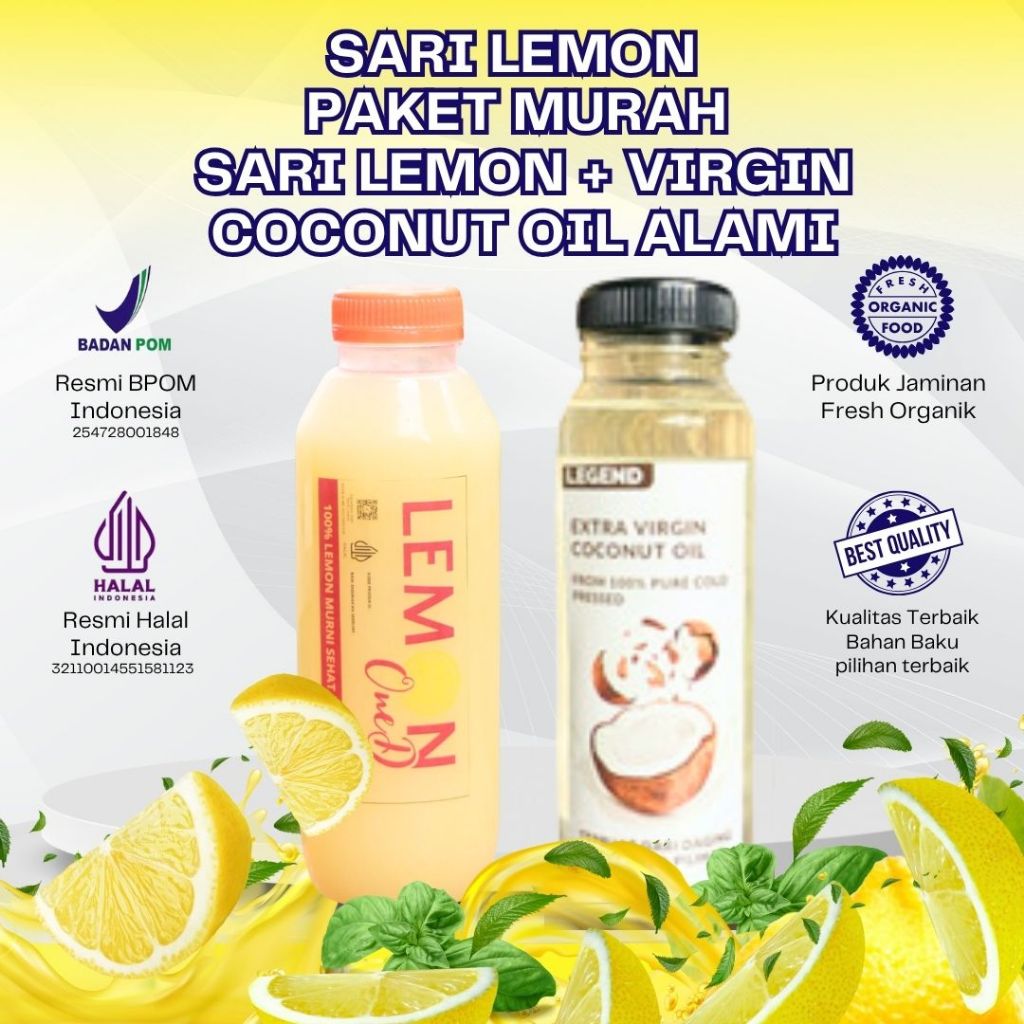 

PAKET HEMAT! Sari Buah Lemon Asli + Coconut Oil Minuman Kecantikan Untuk Detoks Dan Diet