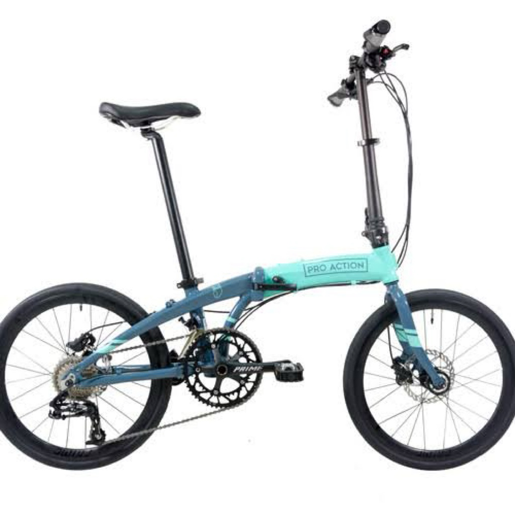 Sepeda Lipat Folding Bike 20 Inch Pro Action Owl 2x10 Speed Sram Hidrolik Hollowtech Jangkrik
