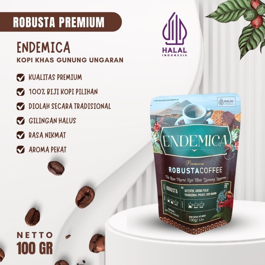 

ROBUSTA COFFEE-ENDEMICA 100 GRAM