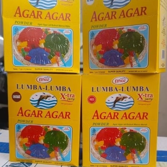 

1 Box isi 12pcs/Sachet Ethoz Agar-Agar Bubuk Lumba-Lumba Extra Jelly 7gr Murah