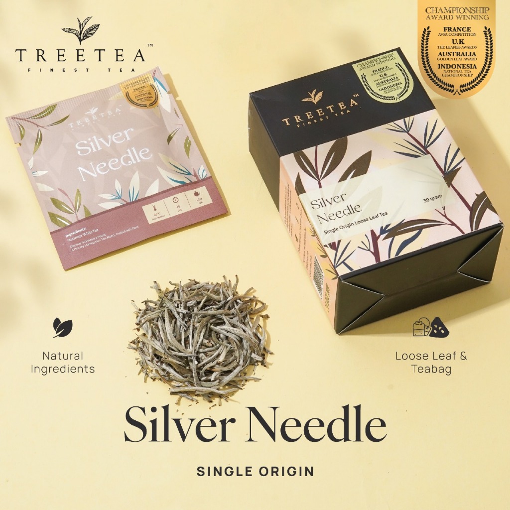 

TreeTea Box White Tea Loose Leaf Beauty Silver Needle Teh Putih Lokal Teh Wangi