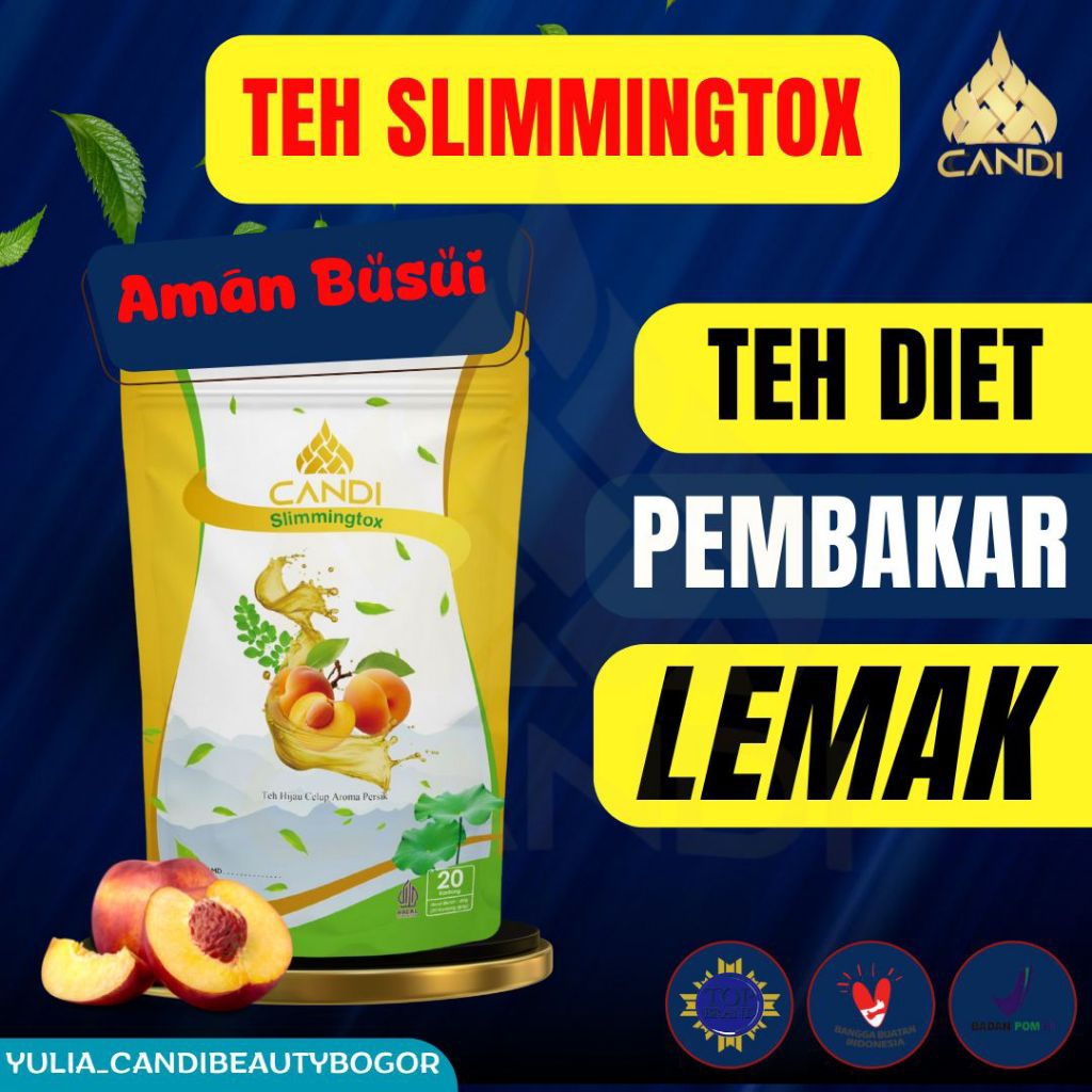 

CANDI SELIMMINGTOX TEA TEH HIJAU TEH DIET AMPUH DAN CEPAT BPOM MANIS RASA PERSIK
