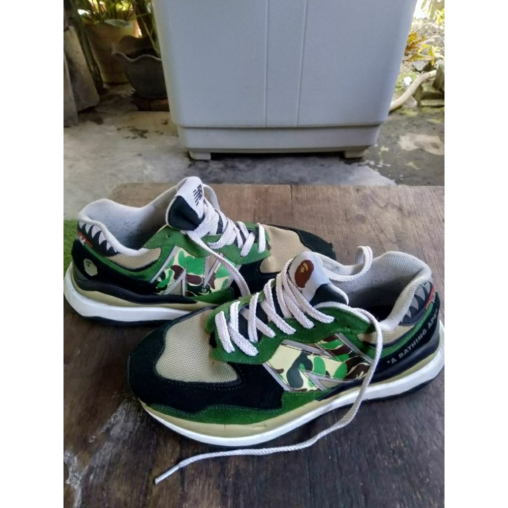 Sepatu Bape x New Balance 5740 Green Camo Original Second