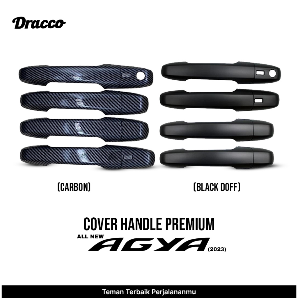 MERBAU Cover Handle Premium All New Agya 2023 Carbon & Black Doff Tutup Gagang Pintu Mobil Aksesoris