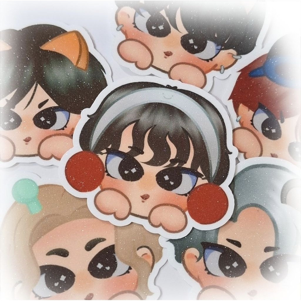 

[6 pcs] BOYNEXTDOOR GLITTER STICKER BBYNEXTDOOR CHIBI STICKER PACK