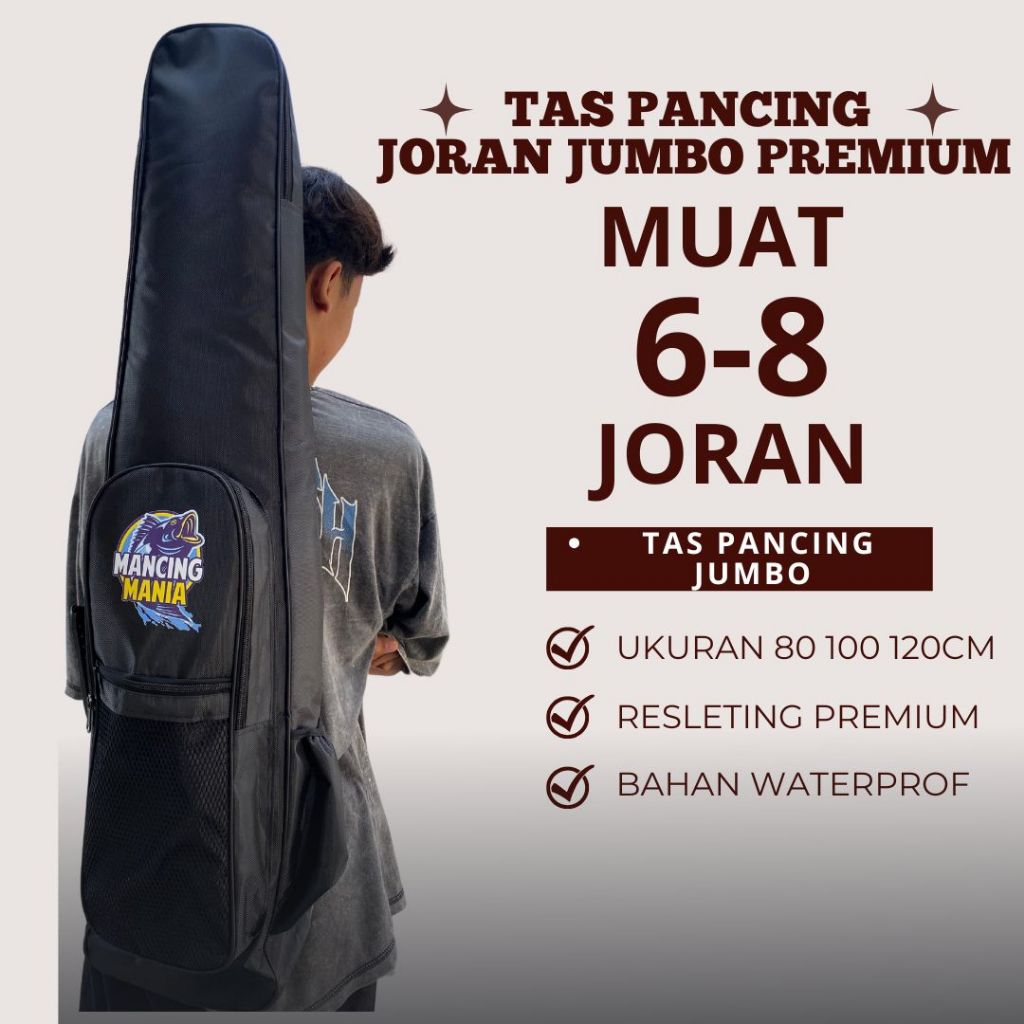 Tas Pancing Joran Joran Pancing Anti Air Waterprof Jumbo Ukuran 80 100 120cm Ransel Pancing
