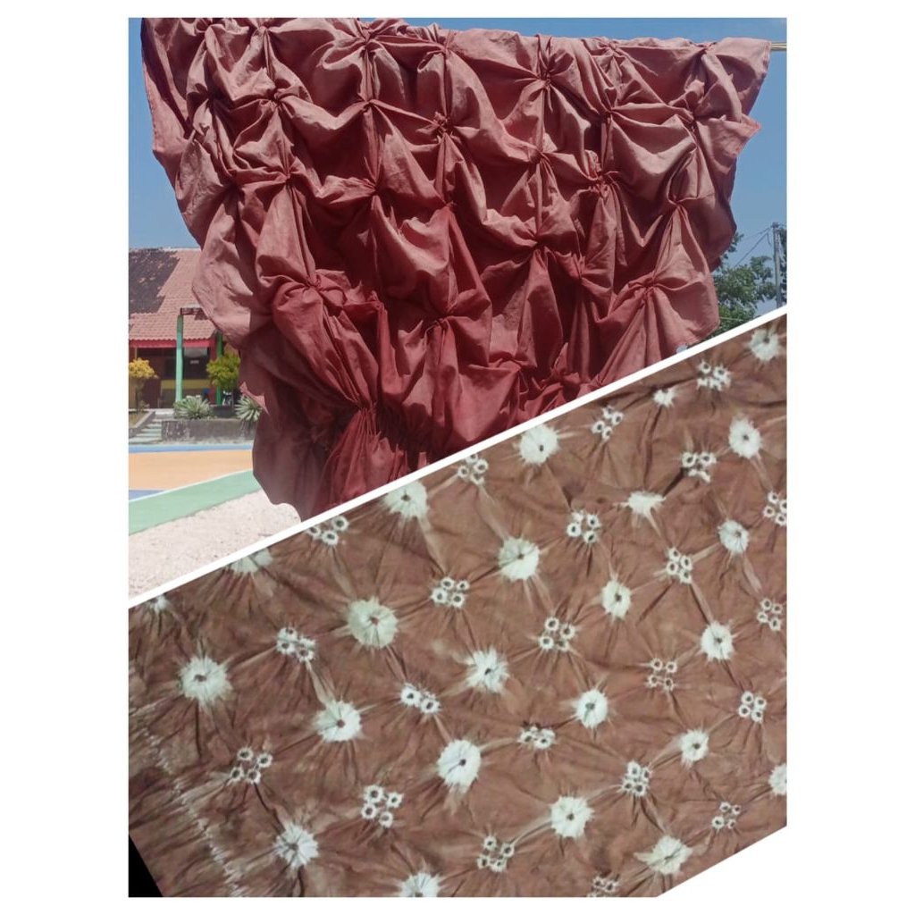 Kain Bati Jumputan Warna Dasar Coklat