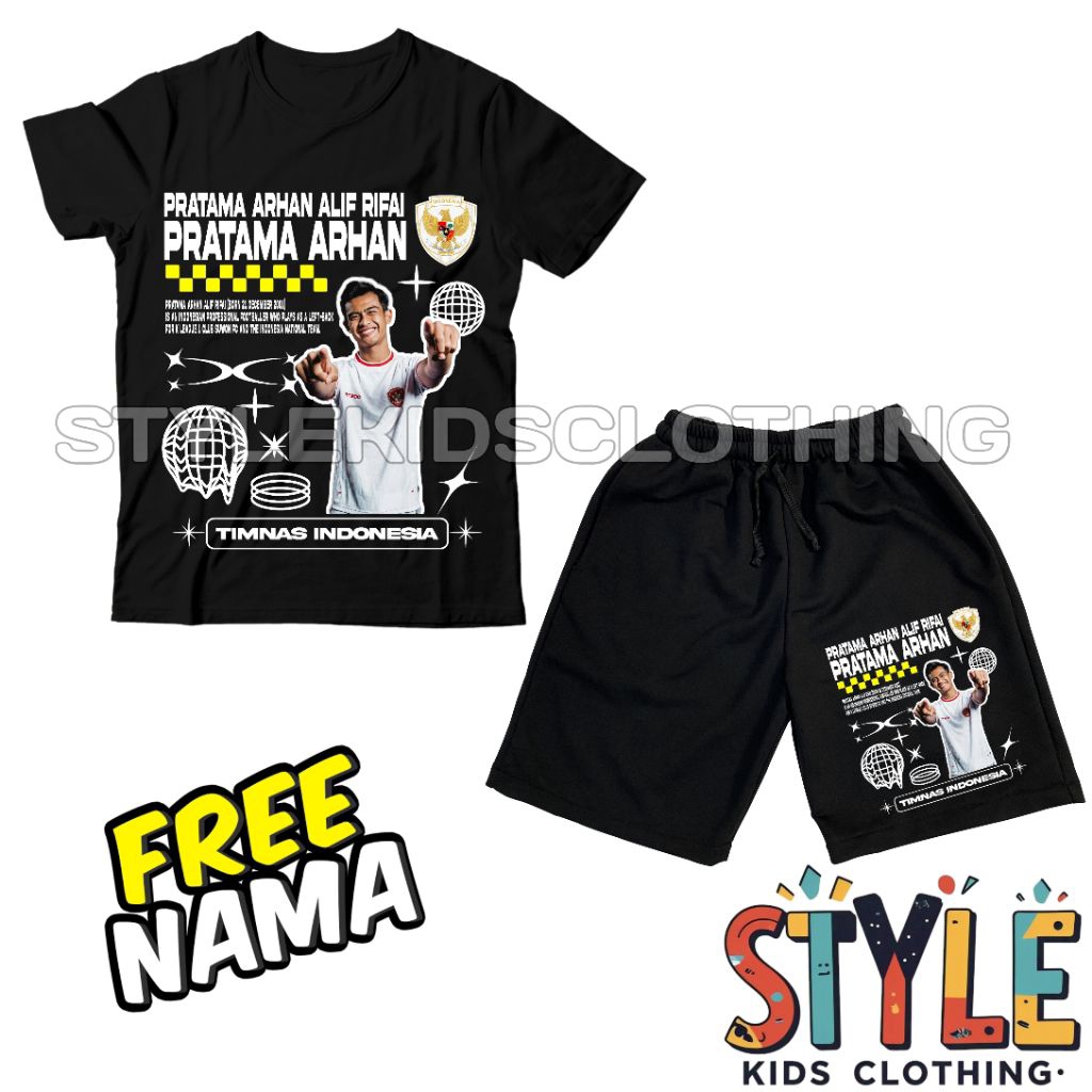 BISA COD Setelan Kaos Anak Celana Anak Pratama Arhan Timnas Indonesia Player/T-shirt Baju Anak Celan