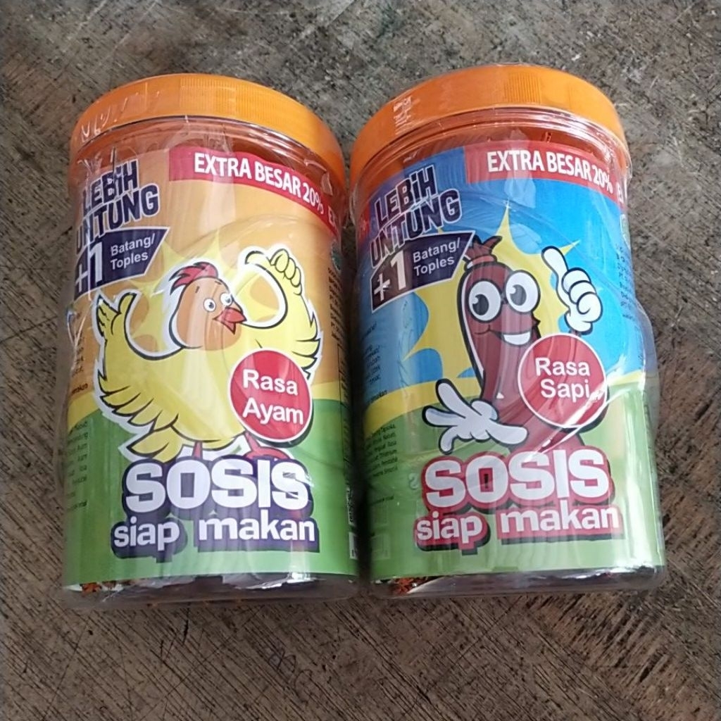 

Sosis so nice siap makan rasa ayam rasa sapi 1 toples isi 24+1 pcs