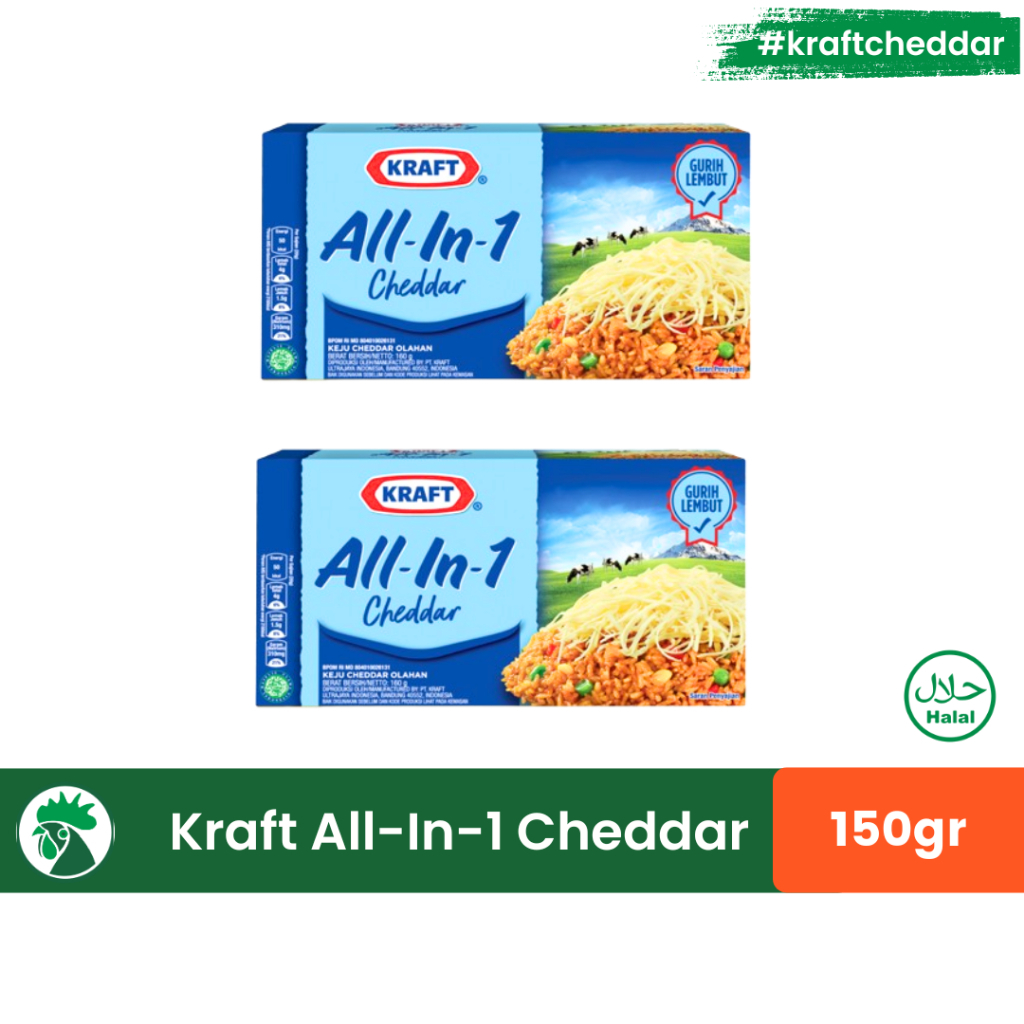 

Kraft All-In-1 Cheddar 150gr | Kraft Keju Cheddar | Kraft Cheddar