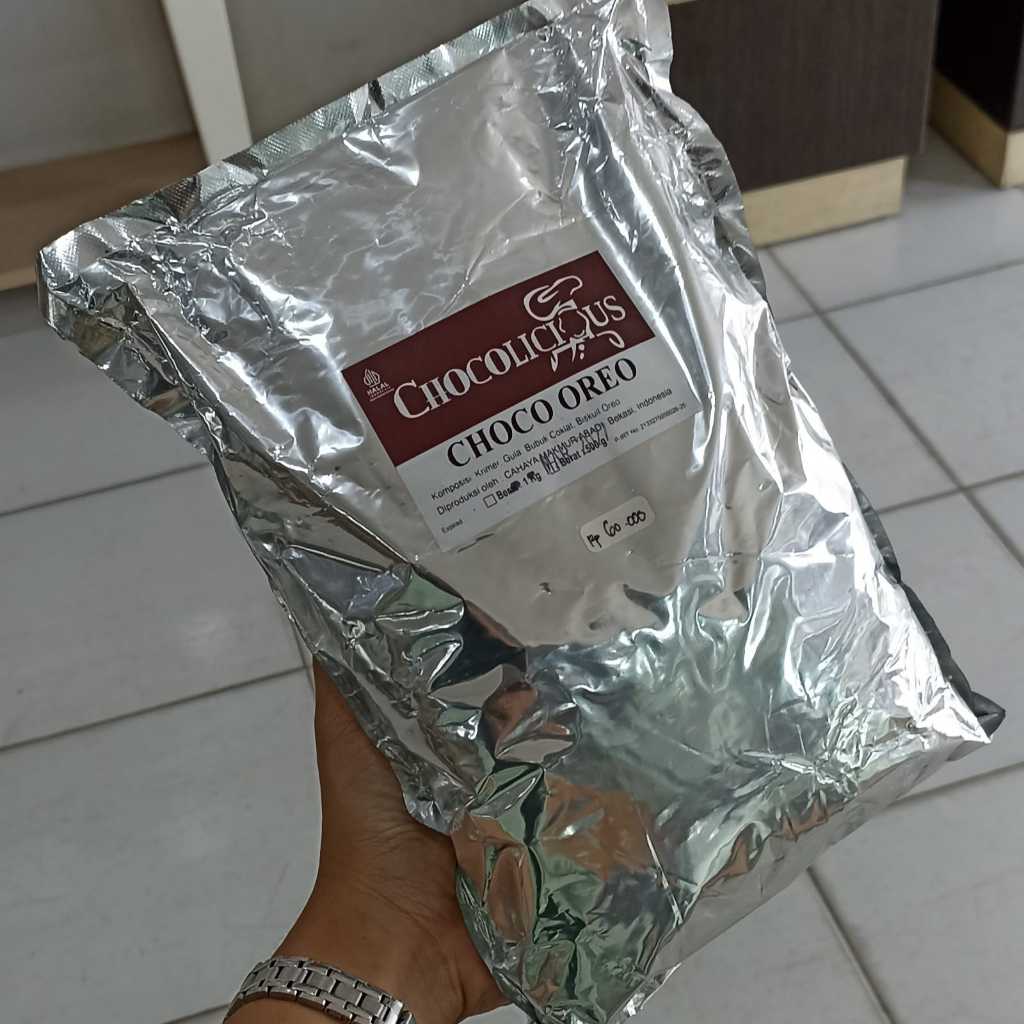 

BUBUK MINUMAN COKLAT CHOCOLICIOUS TERLARIS RASA CHOCO OREO/HALAL/BPOM/KEMASAN 1000 GRAM